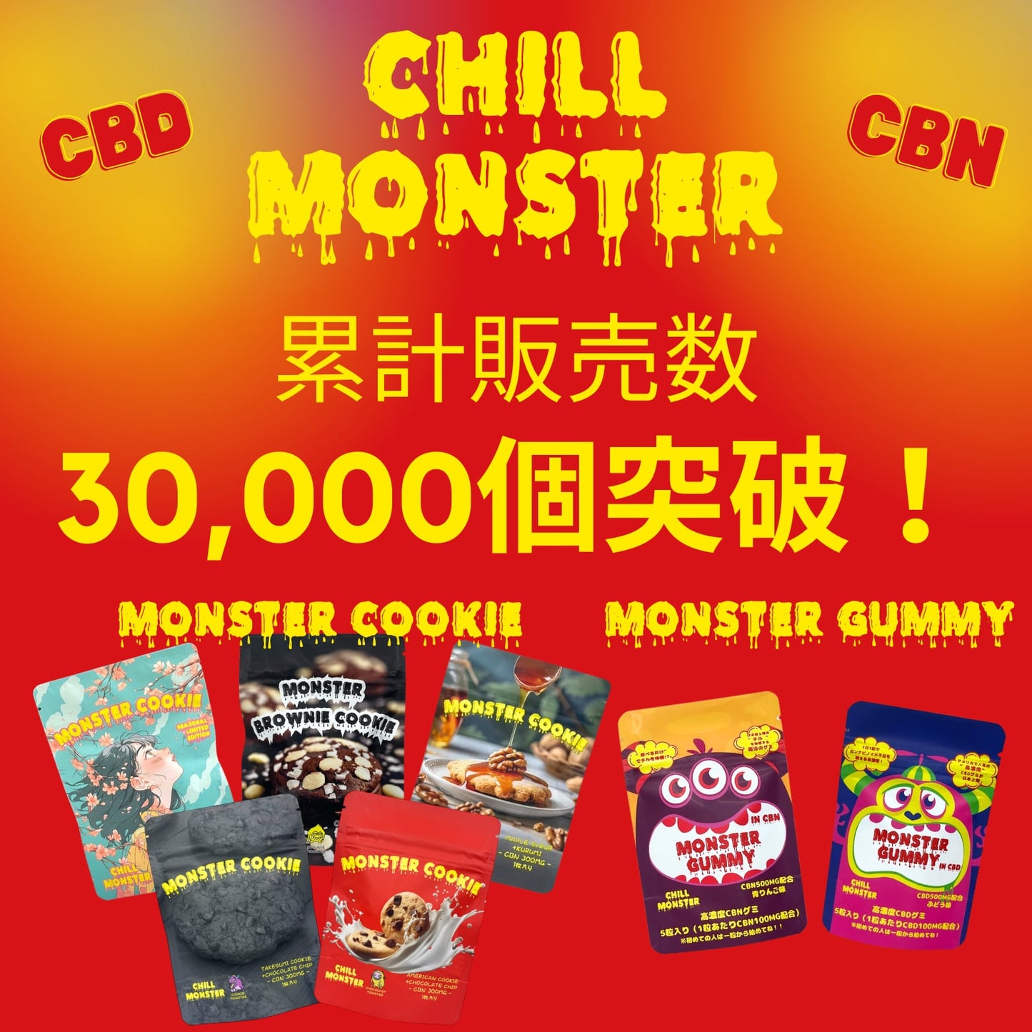Cill Monster モンスターグミCBN500mg(青りんご味)5粒入り