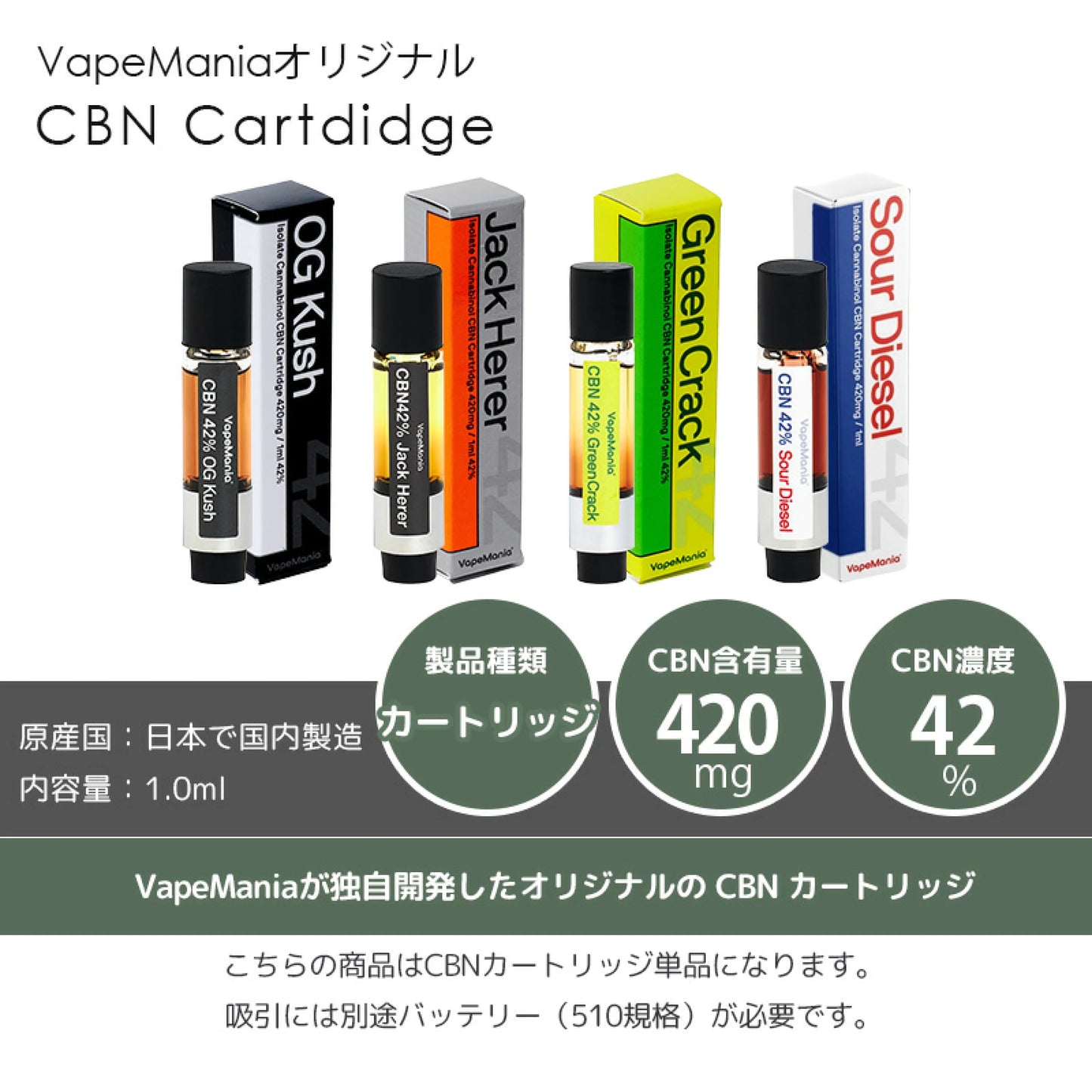 CBD MANIA 高濃度CBNリキッドカ-トリッジ